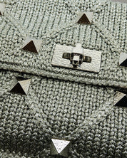 Valentino Roman Stud Knit Bag