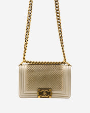 Chanel Boy Mini Scaled Silver Bag 2014-2015
