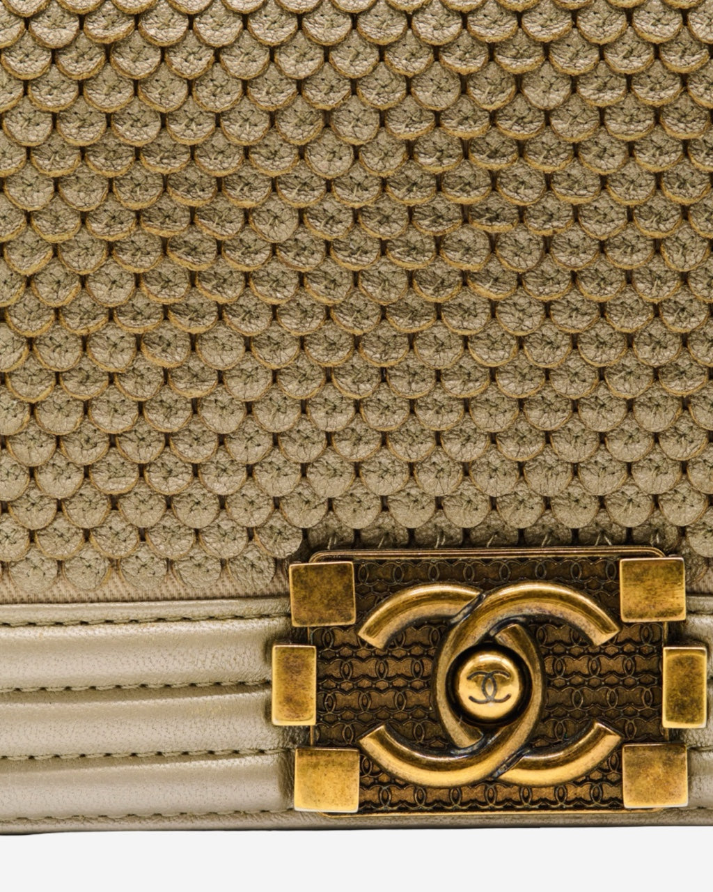 Chanel Boy Mini Scaled Silver Bag 2014-2015