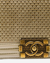 Chanel Boy Mini Scaled Silver Bag 2014-2015