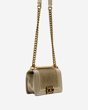 Chanel Boy Mini Scaled Silver Bag 2014-2015