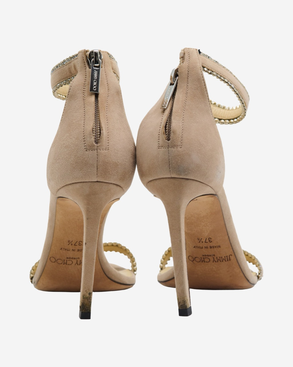 Tacones Jimmy Choo Beige Rhinestones 37.5