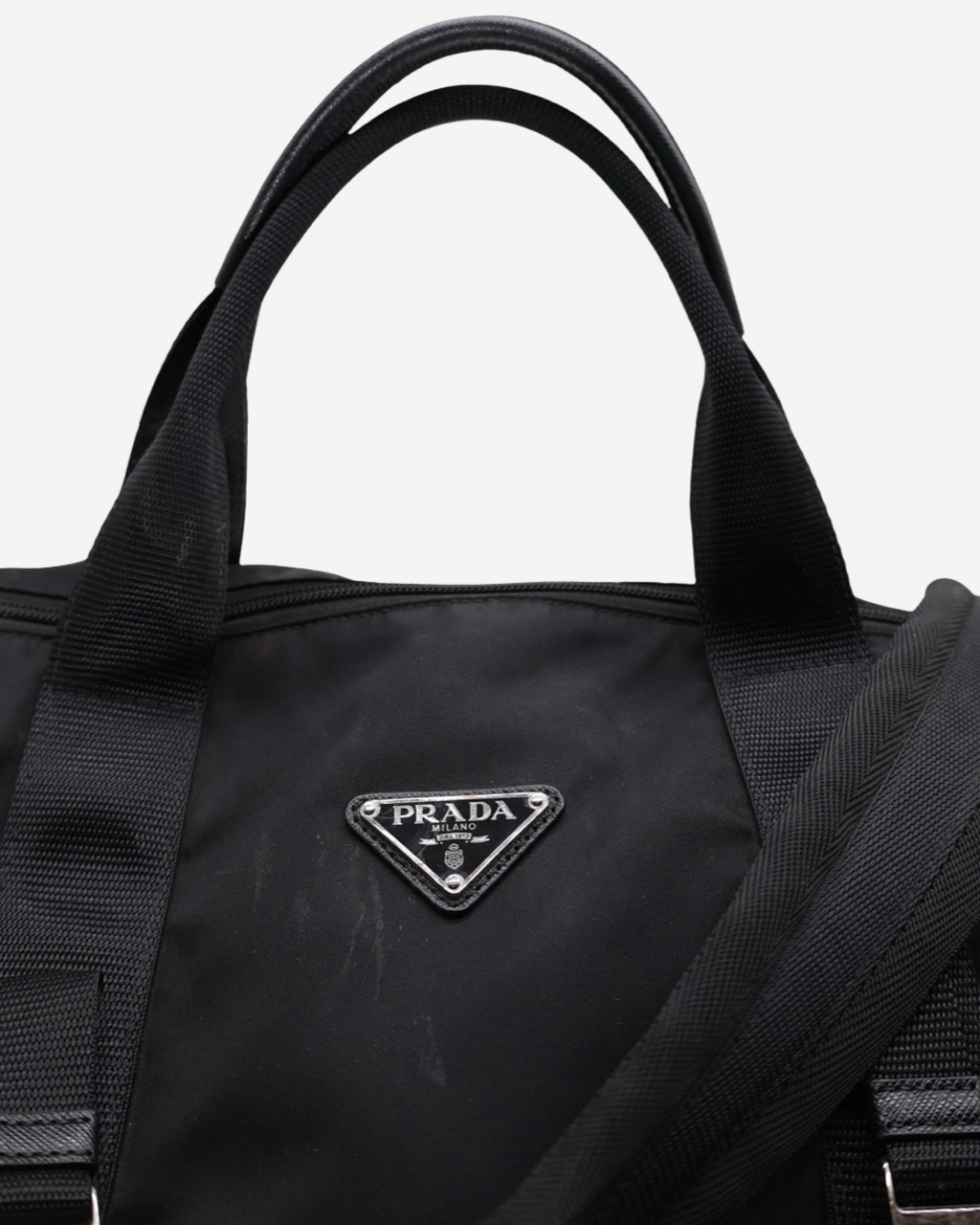 Prada Bowling Weekender Nylon Bag
